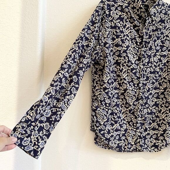 American Eagle Button Front Seriously Soft Paisley Shirt Mens Medium Classic Fit - Picture 2 of 10